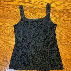 White House Black Market Black Velvet Tank Top size medium